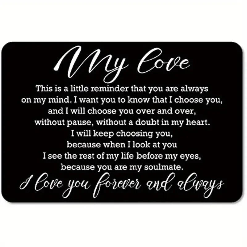 Wallet Insert Card To My love Gift Idea Card With Message id choose you always