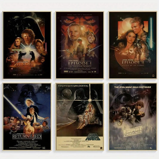 LARGE Star wars MANDALORIAN KRAFT PAPER Wall Art Movie Poster Print Picture