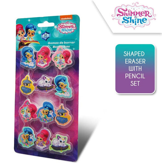 12 x Nickelodeon Shimmer And Shine Erasers  Rubbers stocking filler