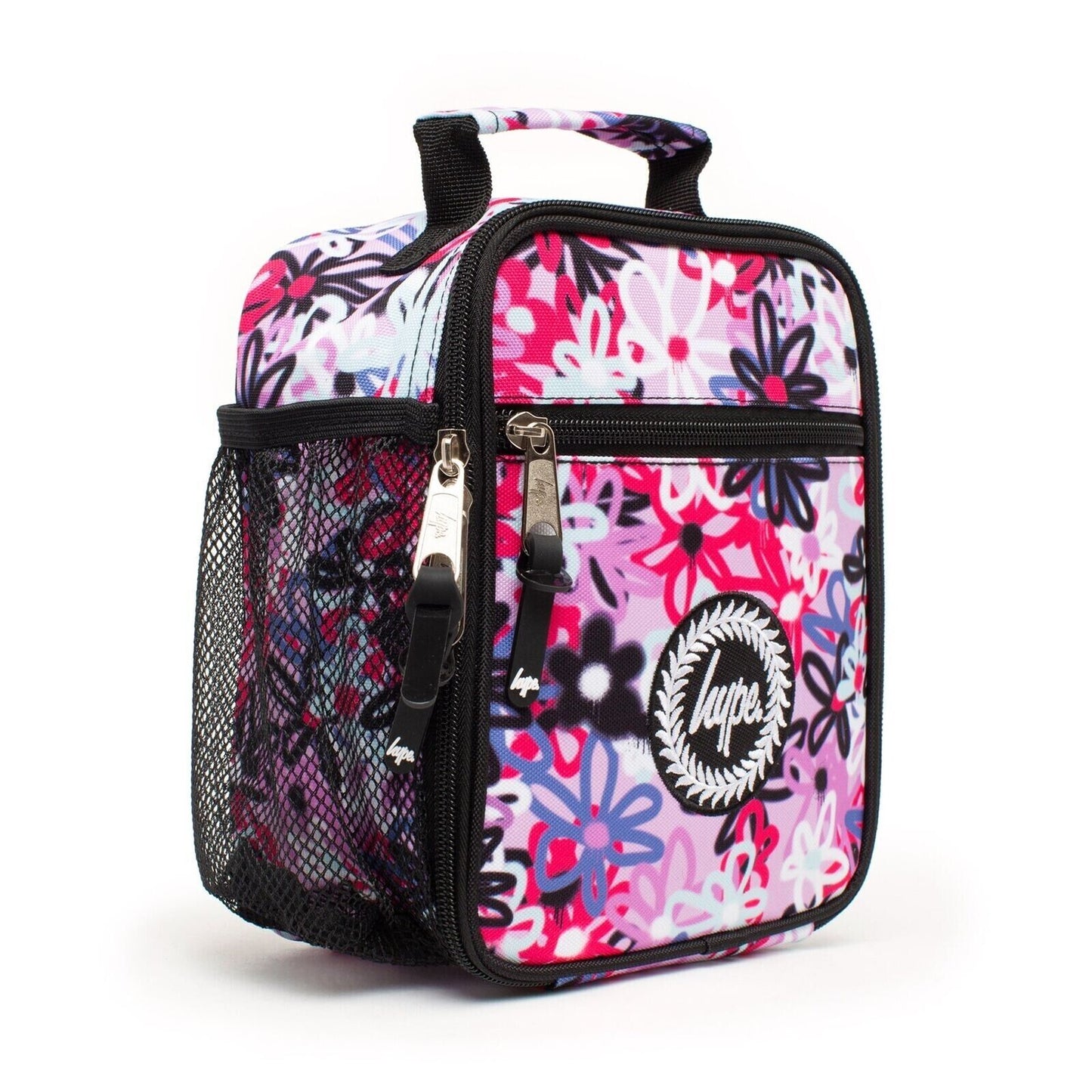 HYPE Graffiti Flowers Lunch Box Bag Purple Pink Black White Blue Kids Adults Fun