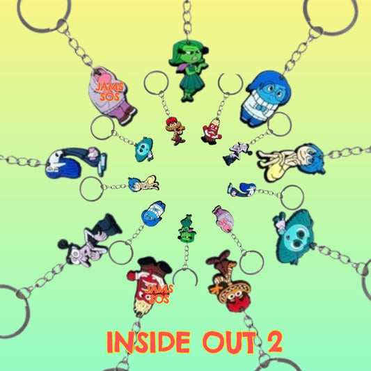 INSIDE OUT 2 Keyring BagTag Dangle Keychain ANXIETY ENVY PVC ENNUI NETFLIX