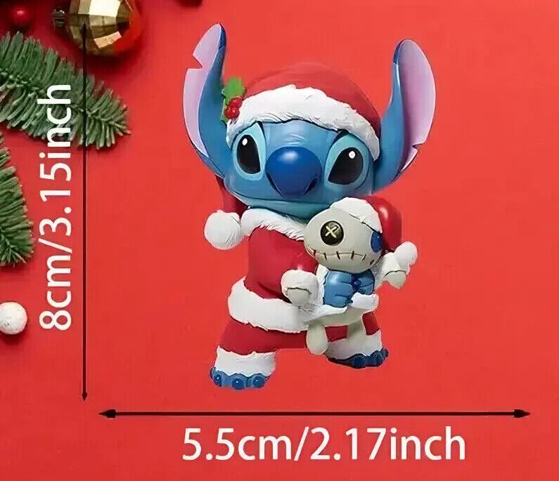 DISNEY LILO & STITCH Tree Pendant Decoration XMAS KIDS ALOHA SANTA HAT