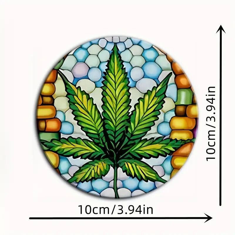 6 Set Coasters Drinks Coaster Gift FIRE LEAF BUD COLOUR WEED 420