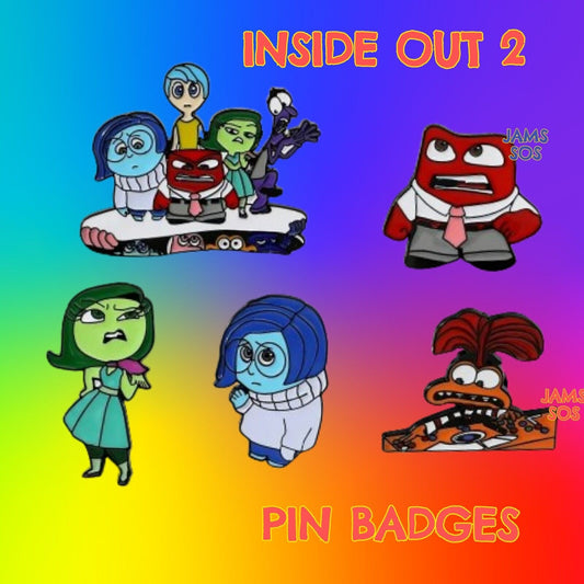 INSIDE OUT 2 Metal Enamel Pin Badge Kids Adult Teen SAD ANXIETY ANGER ENVY HAPPY