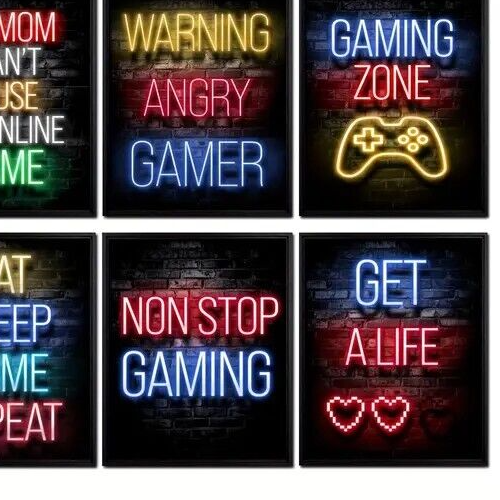 GAMING GAMER GAME SELF ADHESIVE GAME WALL POSTER PRINT ROOM DECOR
