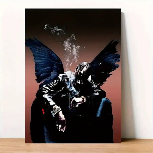 GANGSTA RAP HIP HOP Modern Wall Print Canvas Picture Poster SMOKIN' CHILLING