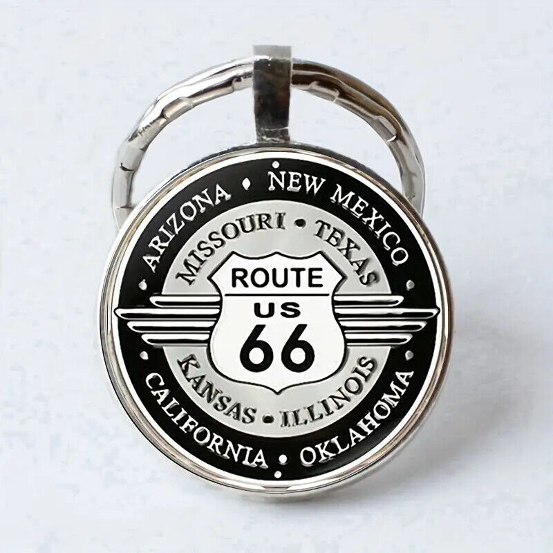 Route 66 Keyring KAYCHAIN AMERICAS HIGHWAY FLAG ARIZONA 1926 1983 MOTHER ROAD