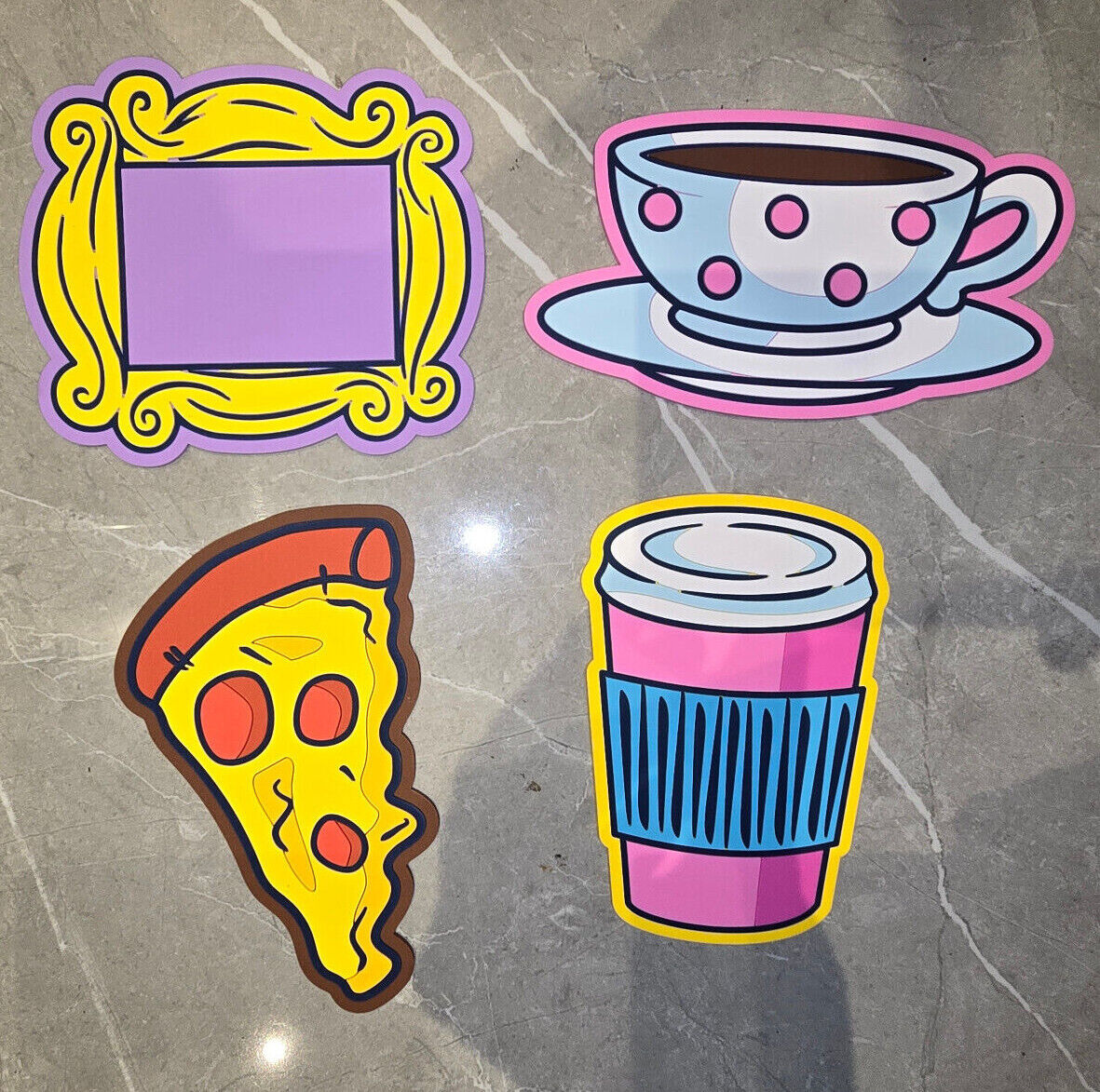 FRIENDS TV SERIES COFFEE COASTER WARNER BROTHERS PVC PIZZA FRAME COFFEE CUP ROS