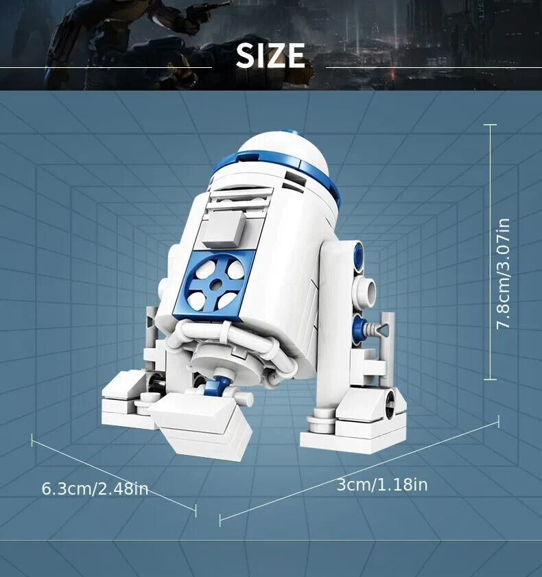 Star Wars R2-D2 Interactive Robotic Droid Building Block Rotate Body Head R2D2