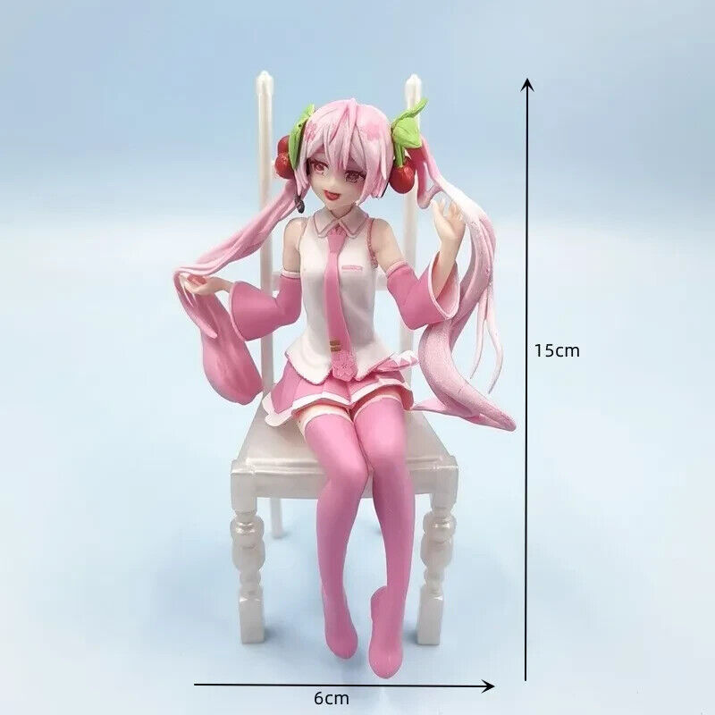 Miku Sakura Hatsune Figure ANIME SITTING GIRL Sega Japan Cherry Authentic