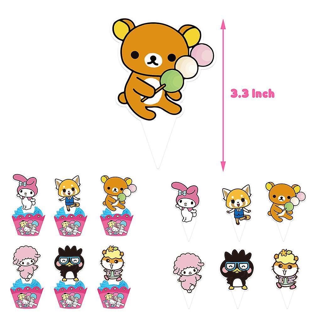Hello kitty Happy Birthday Balloons Banner Cake Toppers Party  Sanrio Frog Fox