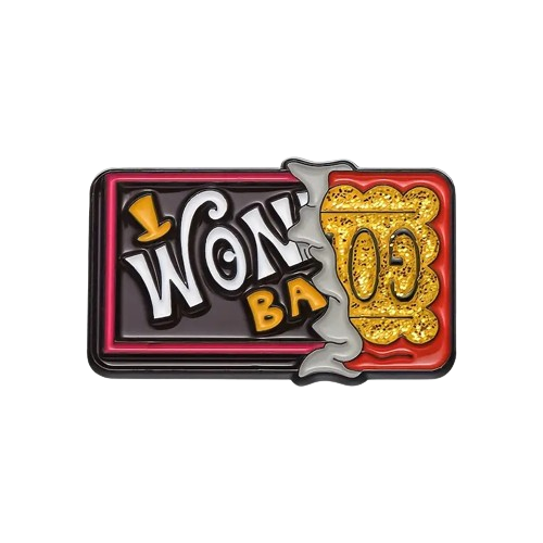 WILLY WONKA & THE CHOCOLATE FACTORY Metal Enamel Pin Badge BAR TOP HAT FUN