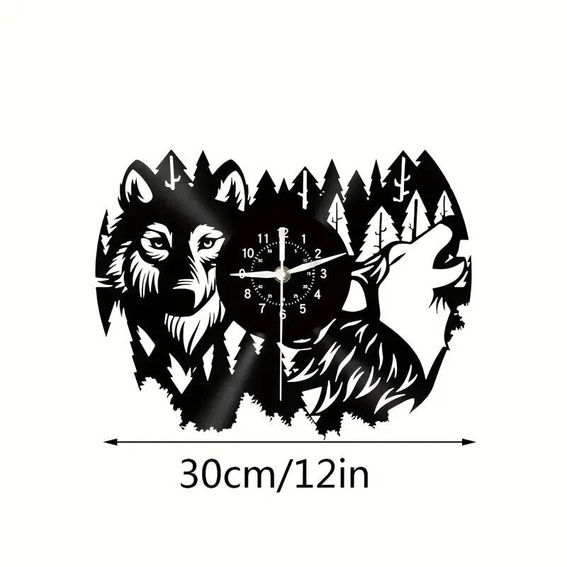 Wolf Wild Animals Vinyl Wall Clock Home Decor Gift Christmas Birthday Holiday