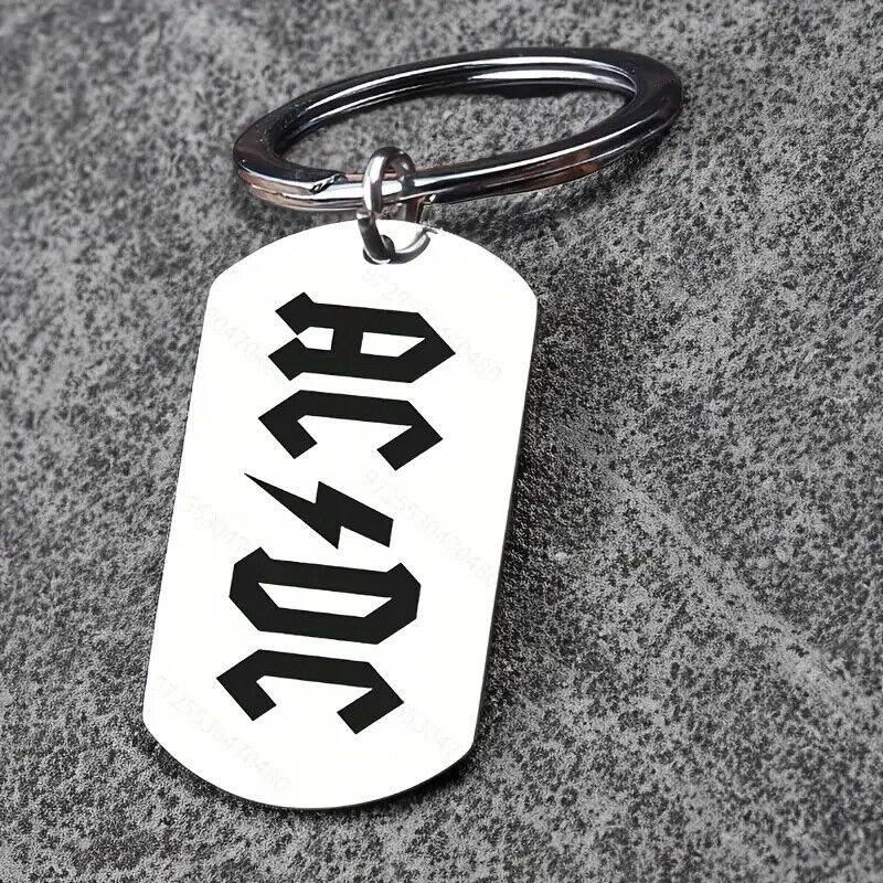 AC/DC Metal Logo keyring Key Ring Rock Band Tour ACDC BRITISH METAL