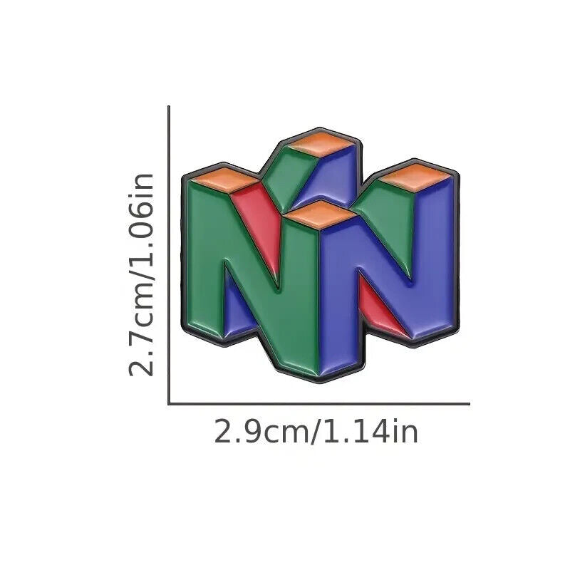 X LARGE Nintendo 64 logo Enamel Pin Badge Retro Games Console N64 Metal Pin NES